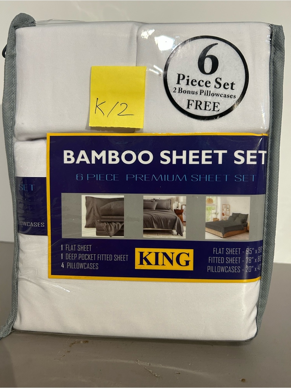 King Bamboo Sheet Set - White - 6 Piece Premium